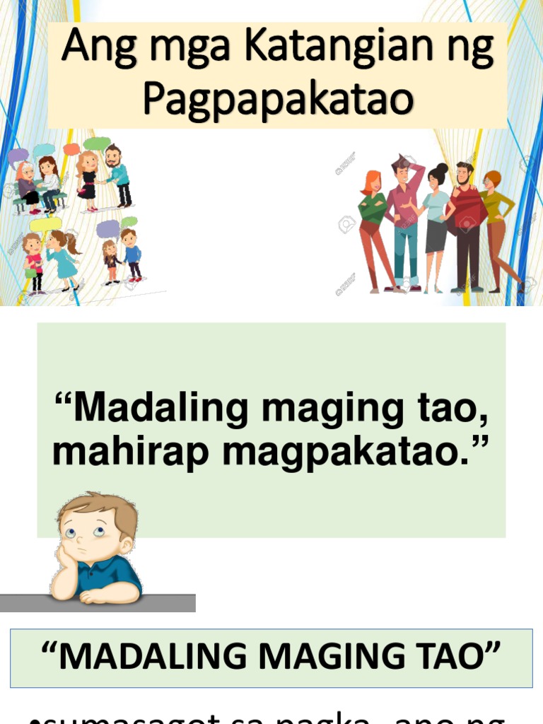 Mga Katangian NG Tao - ESP 10 | PDF