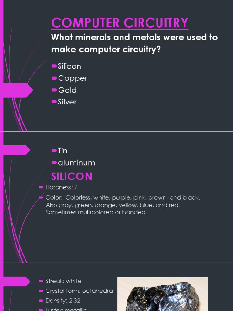 Computer Circuitry What Minerals and Metals Were Used To Make Computer