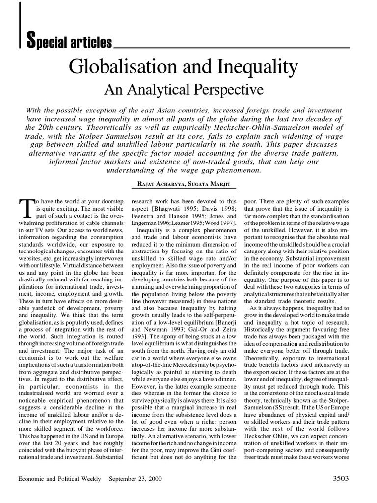 Globalisation and Inequality | PDF | Labour Economics | Economic Inequality
