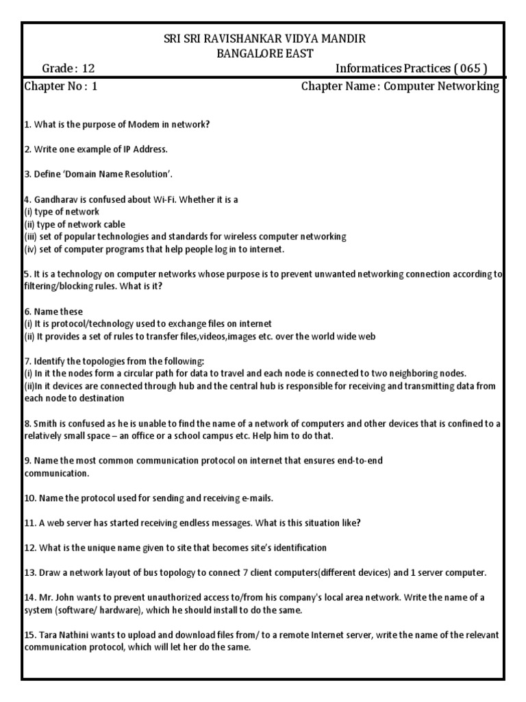 Chapter 1 Networking 1 Pdf Network Topology Local Area Network