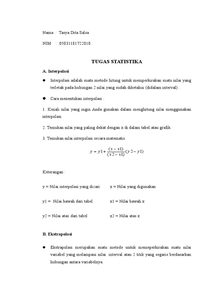 Statistika Interpolasi Dan Ekstrapolasi