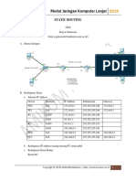 Modul Jaringan Komputer Lanjut: Static Routing