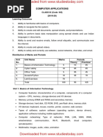 CBSE Class 10 Computer Applications Syllabus 2019 2020