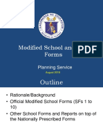 (FD) Modified School Forms Overview As of August 2018 As Revised by OD