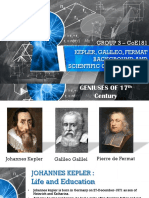 Kepler, Galileo, Fermat Background and Scientific Contributions Group 3 - Coe181
