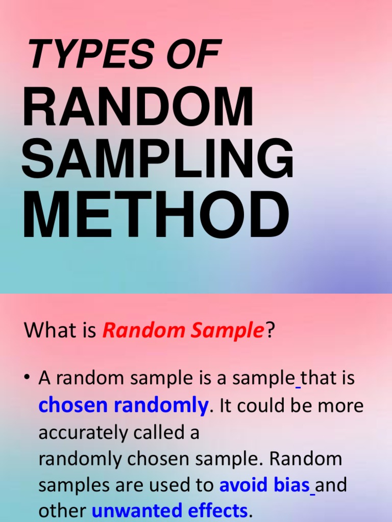 Types Of: Random Sampling | Stratified Sampling | Sampling (Statistics)