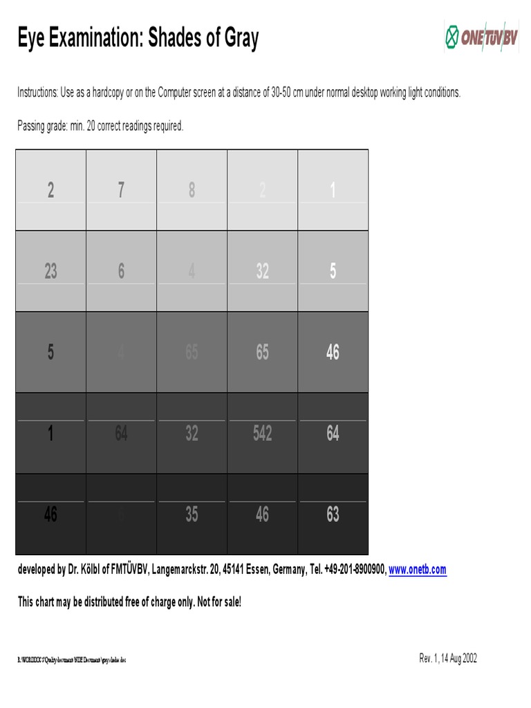 Eye Examination Shades of Gray