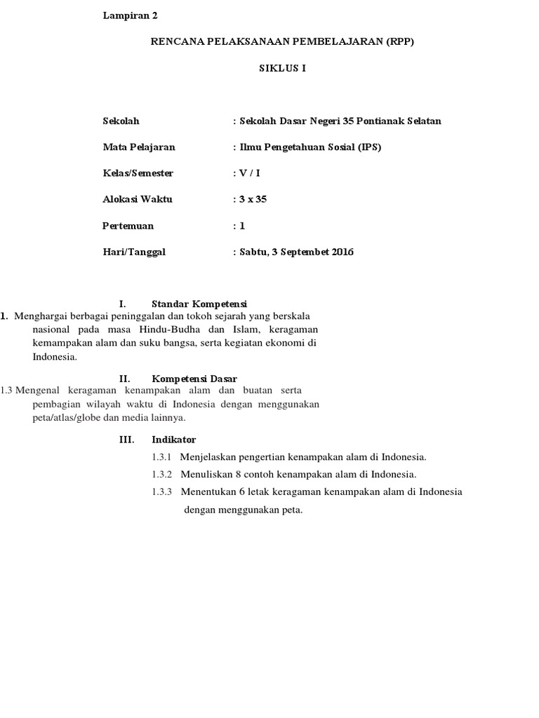 Contoh Rpp Siklus 1