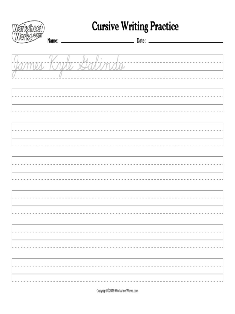 WorksheetWorks Cursive Writing Practice 1 20190420 192528664 PDF | PDF