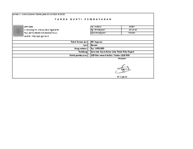 Kuitansi Pembelian Mencit Balb PDF | PDF