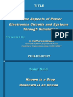 Some Aspects of Power Electronics Circuits and Systems Through Simulation
