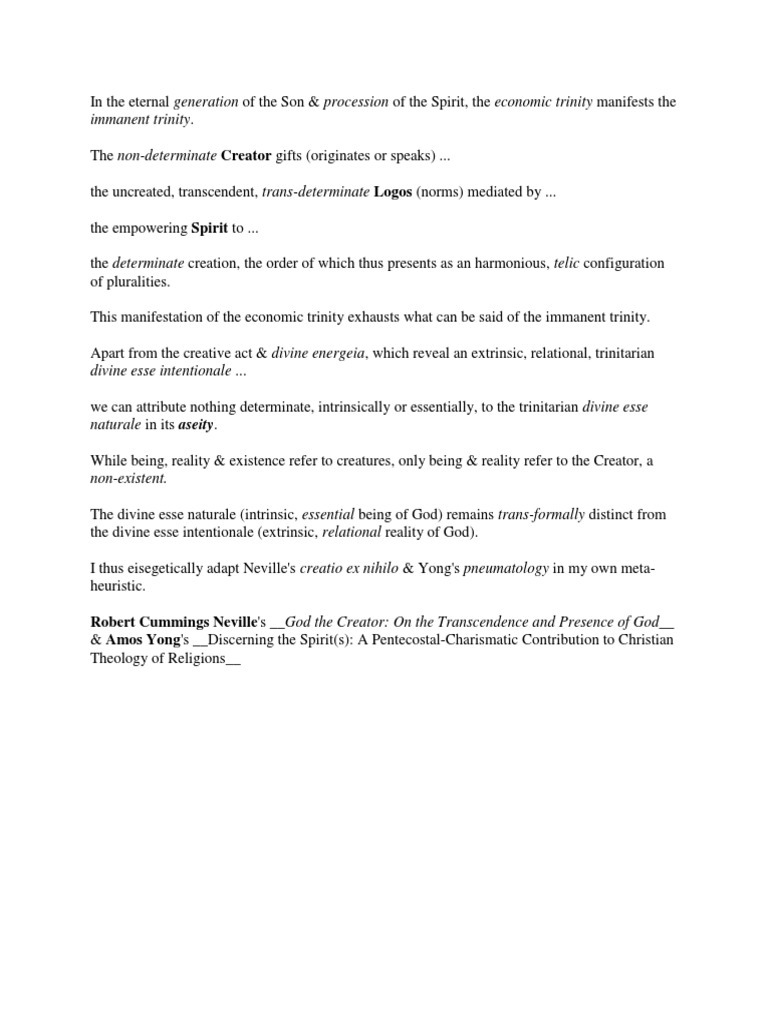 Trinitarian Assymetries Ad Intra and Ad | PDF