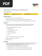 By The Foot: The History of Measurement: Lesson Plan