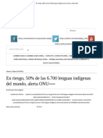 En Riesgo, 50% de Las 6.700 Lenguas Indígenas Del Mundo, Alerta ONU