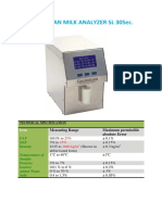 Lactoscan Milk Analyzer SL 30sec.: FAT SNF Density Temperature of Sample Proteins Lactose Added Water Salts