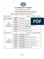 Indian Maritime University: Time Table For May/June 2019 End Semester Examinations