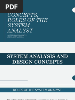 Sa&d Concepts, Roles of The System Analyst Final