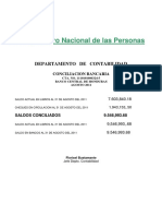 Conciliacion Bancario Mes de Agosto