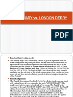LONDON DIARY Vs London Derry