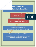 Public Administration: Teaching Plan