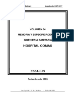 Vol. 04 Memoria y Especificaciones Sanitarias Hospital Comas