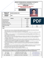 Symbiosis International (Deemed University) Score Card: Symbiosis Law Admission Test (SLAT) Online Entrance Test 2018