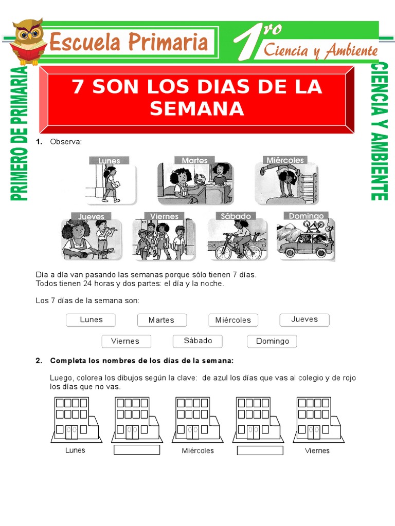 Actividades sobre los días de la semana | PDF