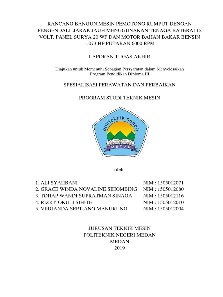 Mesin Pemotong Rumput Berbasis Solar dan Baterai | PDF | Teknologi ...