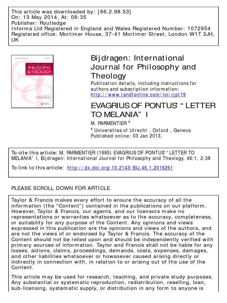 Evagrius of Pontus: Letter to Melania | PDF | Origen | God The Father, image size:768x1024