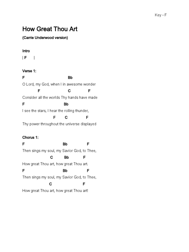 How Great Thou Art - Underwood | PDF
