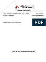 2° Lista de Exercícios Automação I