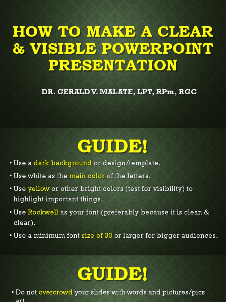 PowerPoint Presentation Guidelines | PDF