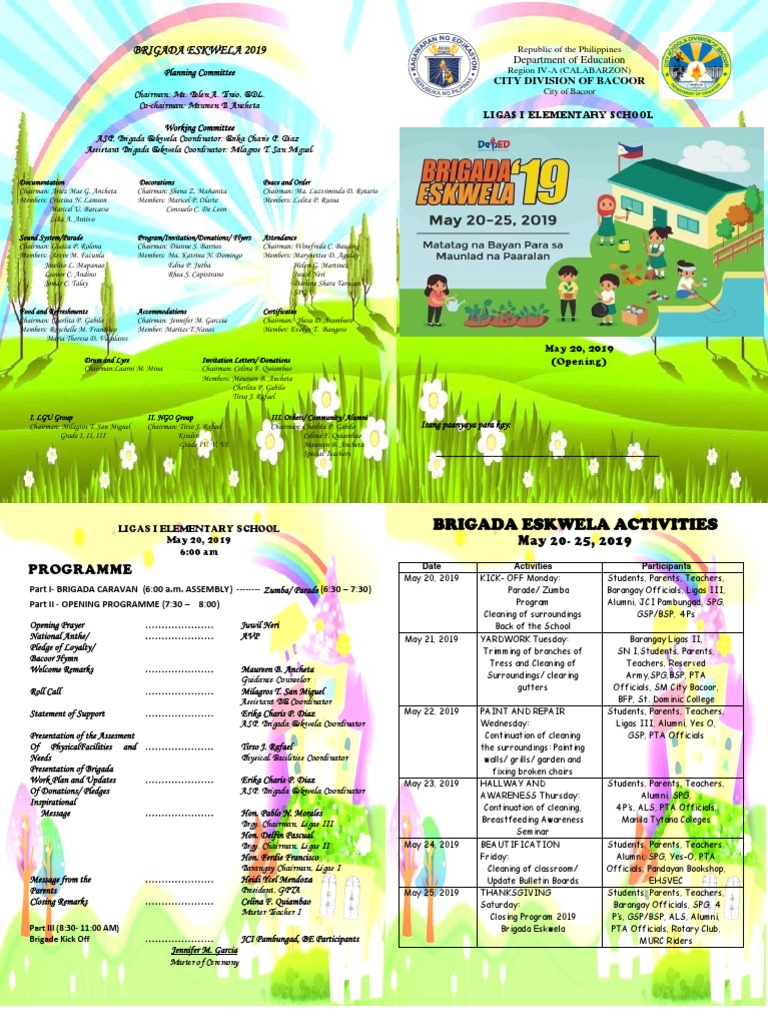 Brigada Opening Program 2019... Final | PDF