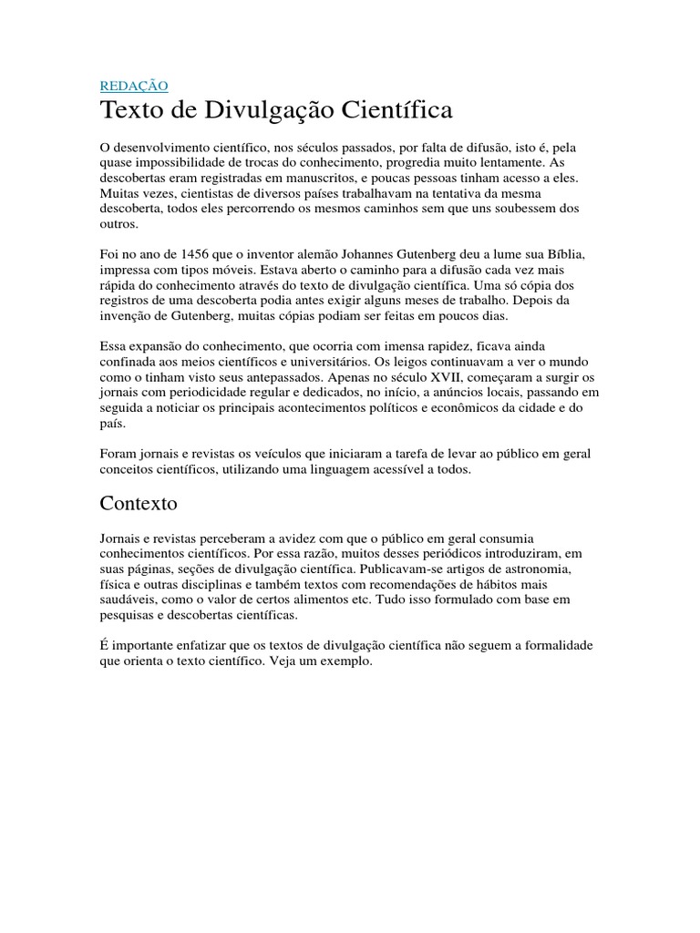 Texto De Divulgação Científica: O Que É, Como Fazer? – SMDR