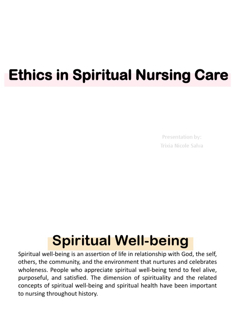 Ethics in Spiritual Nursing Care | PDF | End Of Life Care | Spirituality