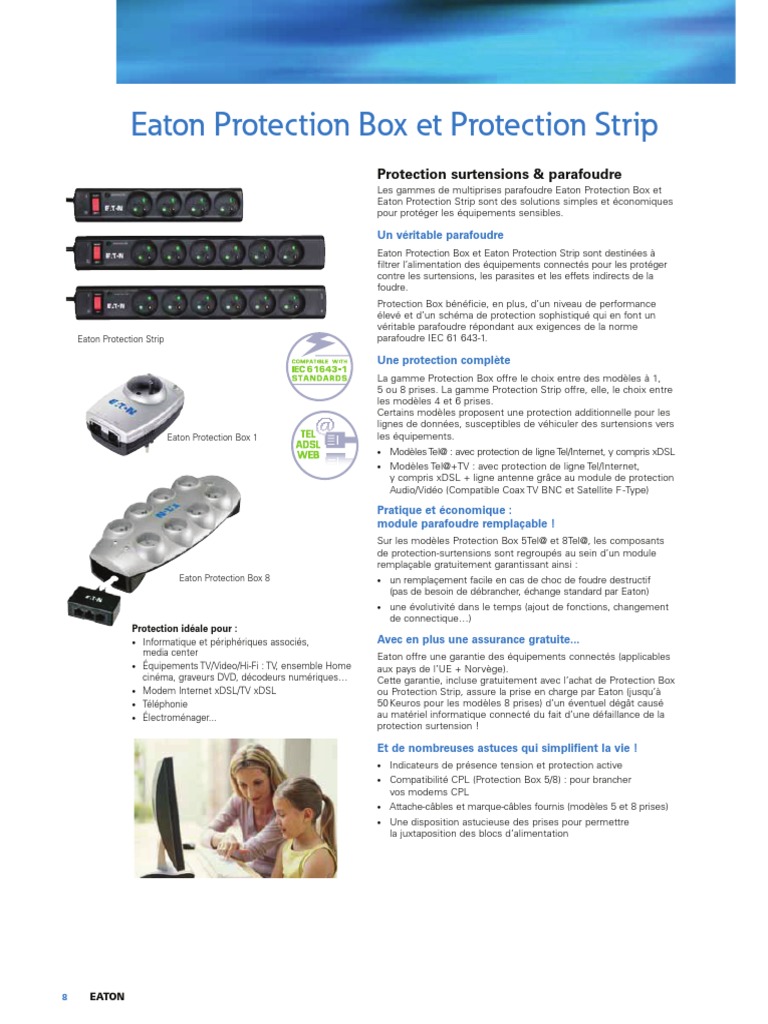 Multiprises Eaton : Protection Surtensions | PDF | Électronique ...