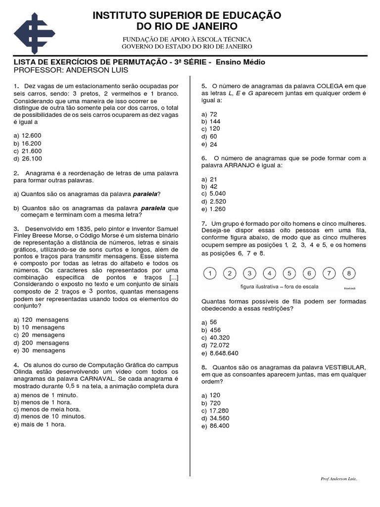 ANAGRAMA - EXERCÍCIOS RESOLVIDOS 