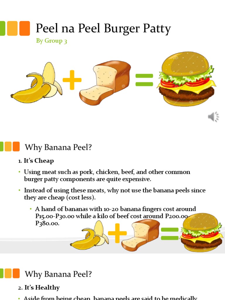 Burger W Banana Peel Patty PDF Hamburgers Food And Drink