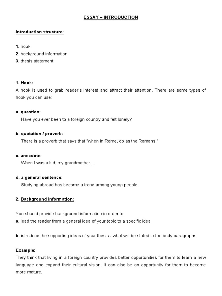 How to Craft an Effective Introduction A Guide to Hooks, Background