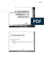 Ise 390 Engineering Probability & Statistics I: Dr. Swain Book Club