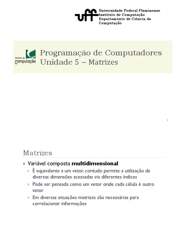Programação com Matrizes em Python | PDF | Matriz (Matemática ...