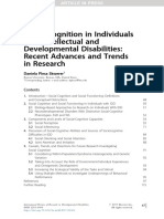 Social Cognition in Individuals With Intellectual and Developmental Disabilities: Recent Advances and Trends in Research