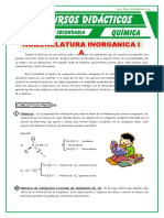 Conceptos Previos de La Nomenclatura Inorganica para Quinto de Secundaria