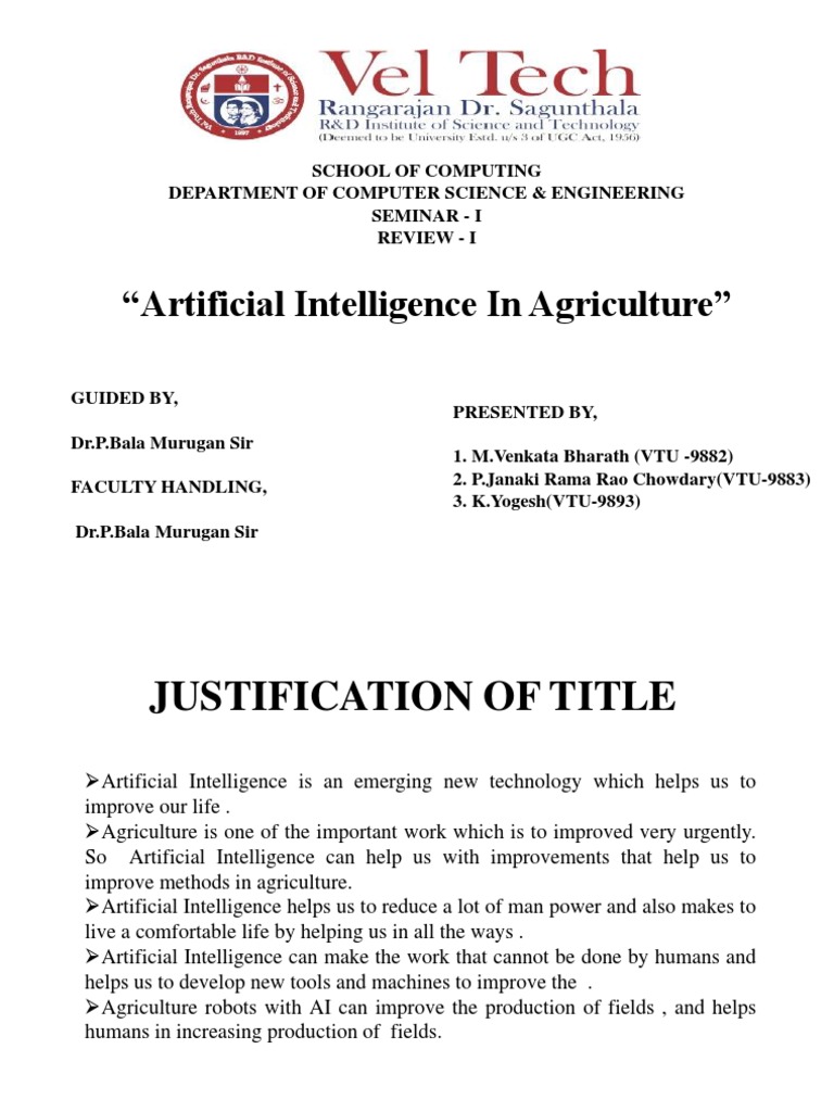 TYPES OF ARTIFICIAL INTELLIGENCE IN AGRICULTURE PDF intelligence overview