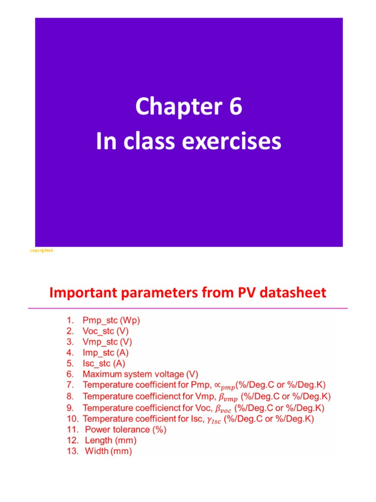 4 in Class Exercise Chapter 6 Question | PDF | Solar Panel ...