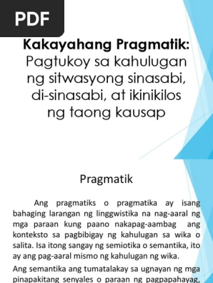 Kakayahang Pragmatik Pdf