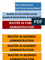 Master of Arts in Education Major in Educational Management