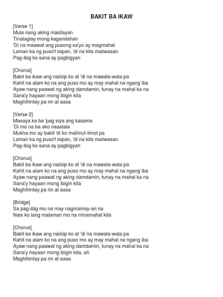 Bakit Ba Ikaw Pdf