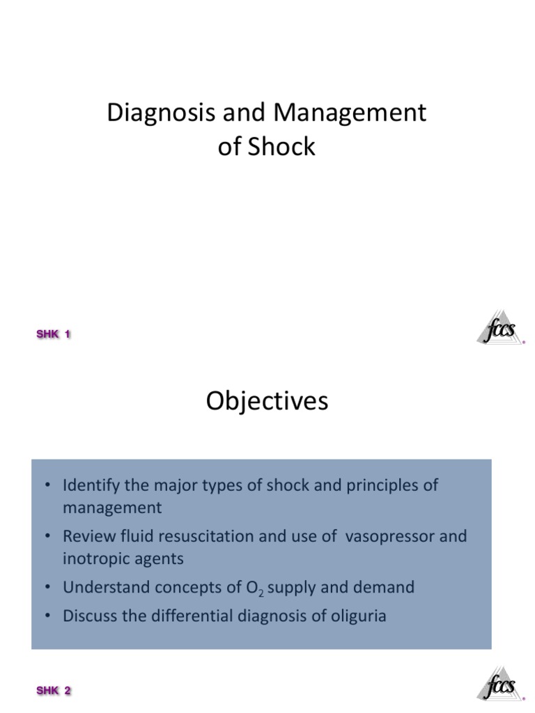 Diagnosis And Management Of Shock Pdf Shock Circulatory Medical