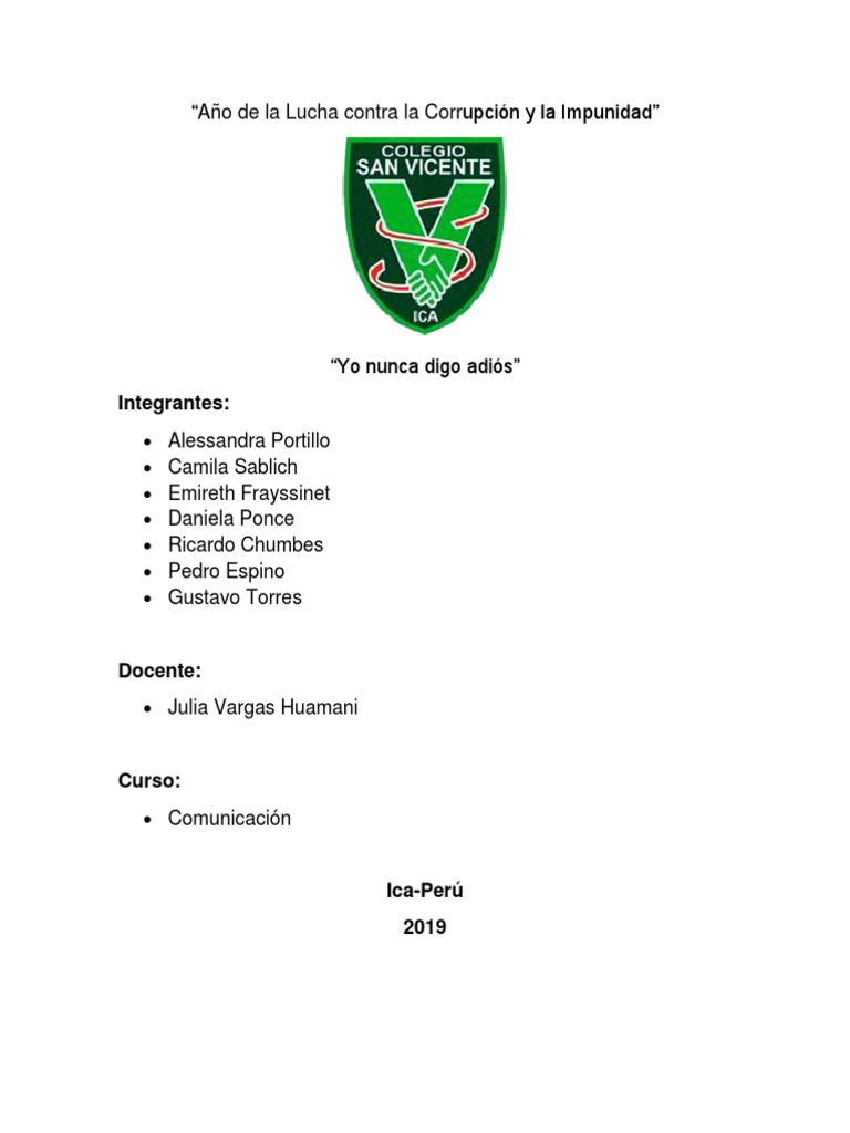 Yo Nunca Digo Adiós Pdf Narración